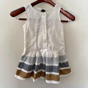 Gap Kids Linen Cotton Dress XS (4–5) Neutral Cottagecore